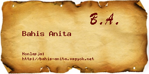 Bahis Anita névjegykártya